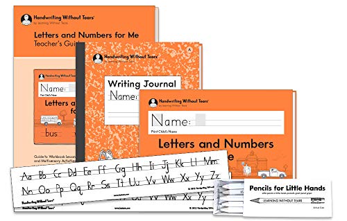 Handwriting Without Tears Kindergarten Printing Bundle - Includes Letters and Numbers for Me Student Workbook, Teacher's Guide, Writing Journal A, Pencils for Small Hands