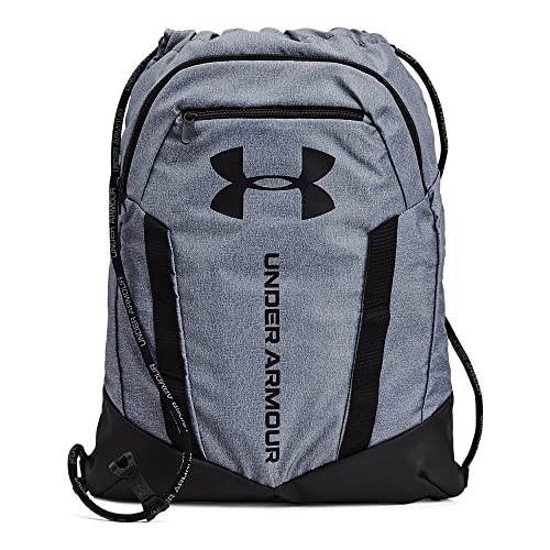 Under Armour unisex Undeniable Sackpack, Pitch Gray Medium Heather (012)/Metallic Silver, One Size Fits Most