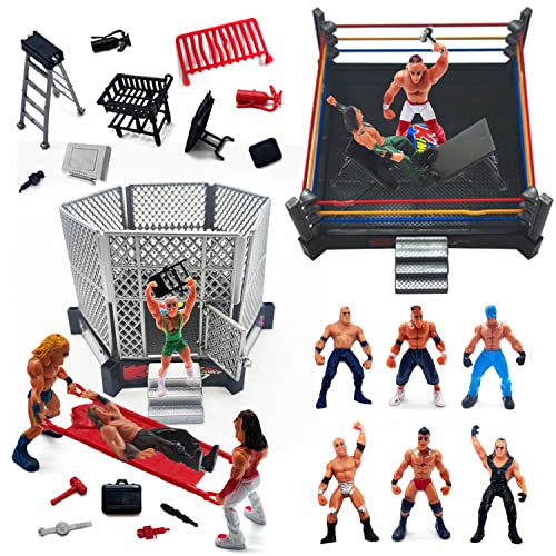 ToyVelt Ring Playset with 32-Piece Wrestling Action Figures for Boys 8-12 Playset, Safe and Durable Toys, Comes with Wrestling Ring, Realistic Action Figures