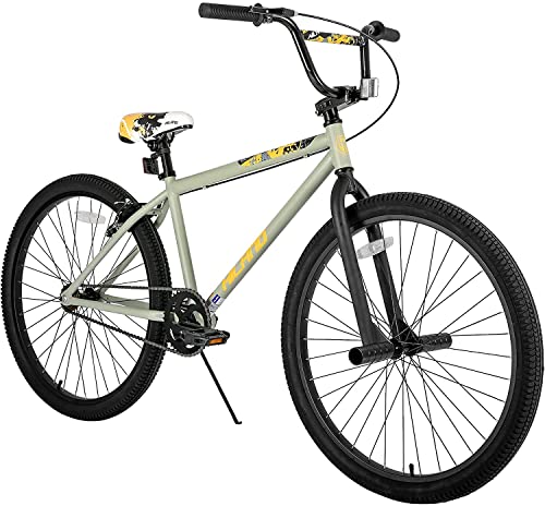 Hiland 24 inch BMX Bike Beginner-Level to Advanced Riders with 2 Pegs Steel Frame Grey
