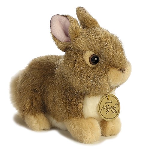 Aurora Adorable Miyoni Tots Baby Bunny Stuffed Animal - Lifelike Detail - Cherished Companionship - Brown 7 Inches