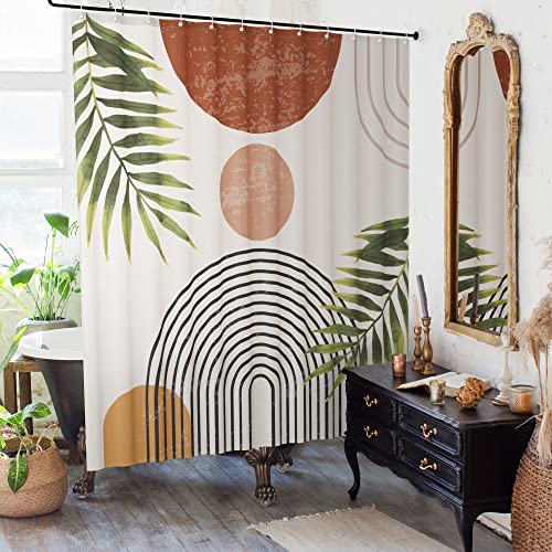 KIBAGA Beautiful Boho Shower Curtain for Your Bathroom - A Stylish 72' x 72' Modern Mid Century Curtain That Fits Perfect to Every Bath Decor - Ideal to Brighten Up Your Bohemian Bathroom at Home