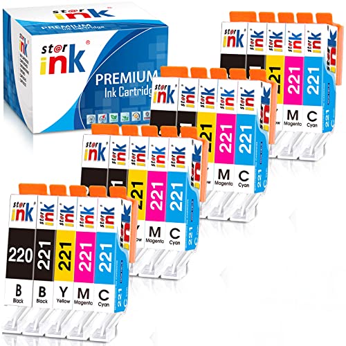 PGI-220 CLI-221 Ink Cartridge(20-Packs) Replacement for Canon 220 221 Ink Cartridges Compatible with Canon MX870 MX860 MP560 MP640 MP620 MP980 Printer