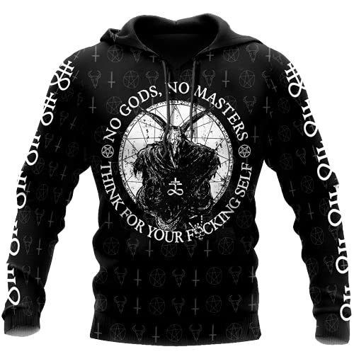 CHAOS MONKEY Unisex Mens Satanic Hoodies 3d Print Pullover Hooded Sweatshirt Hoodie for Men Women