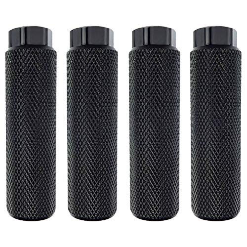 Zelerdo 2 Pairs Aluminum Alloy Bike Pegs for Mountain Bike Cycling Rear Stunt Pegs Fit 3/8 inch Axles (Pure black,100x28 mm)