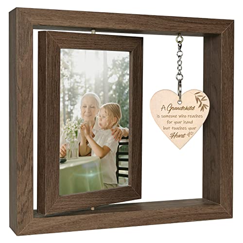 EYITUPC A Grandchild is Someone Who Reaches for Your Hands but Touches Your Heart Picture Frame First Time Grandparents Gifts