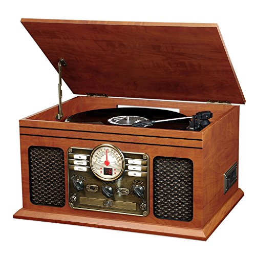 it.innovative technology ITVS-200 Nostalgic Classic 5-in-1 Turntable Wooden Entertainment Center, Mahogany