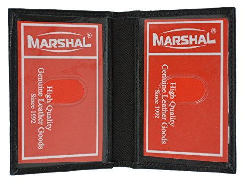 Marshal Slim Thin Leather Credit Card ID Mini Wallet Holder Bifold Driver's License Safe