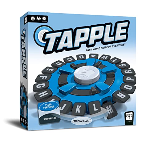 USAOPOLY TAPPLE Word Game | Fast-Paced Family Board Game | Choose a Category & Race Against The Timer to be The Last Player | Learning Game Great for All Ages (1 Pack)