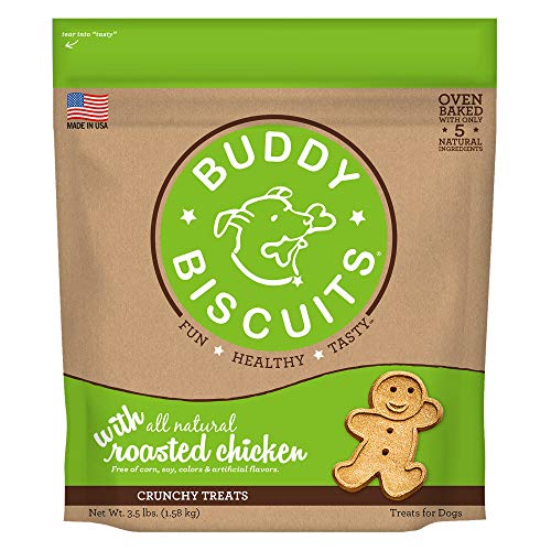 Buddy Biscuits 3.5 lbs. Bag of Crunchy Dog Treats Made with Roasted Chicken