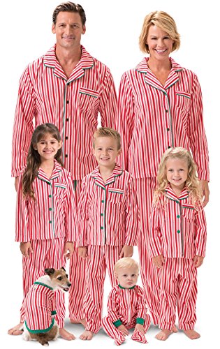 PajamaGram Matching Family Christmas Pajamas - Fleece, Red, Women's, L, 12-14