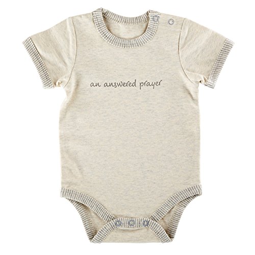 Stephan Baby Inspirational Heather Snapshirt-Style Diaper Cover, Answered Prayer, Gray/Cream, 0-3 Months