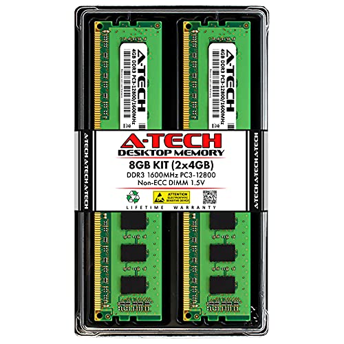 A-Tech 8GB Kit (2x4GB) RAM for Gateway DX4870-UB2C, DX4885-UR1x, DX4885-UR21, SX2380-UR22, ZX4270-UB14, ZX4270-UR30, ZX4970-UR22 | DDR3 1600MHz PC3-12800 DIMM 1.5V Non-ECC UDIMM Memory Upgrade