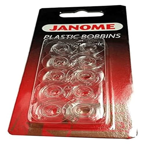 Janome Genuine 10 Pk. Plastic Bobbins #200122614 for All Janome & Necchi Models