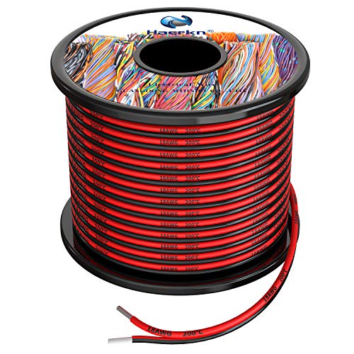 18 awg Silicone Electrical Wire 2 Conductor Parallel Wire line 60ft [Black 30ft Red 30ft] 18 Gauge Soft and Flexible Hook Up Oxygen Free Strands Tinned Copper Wire