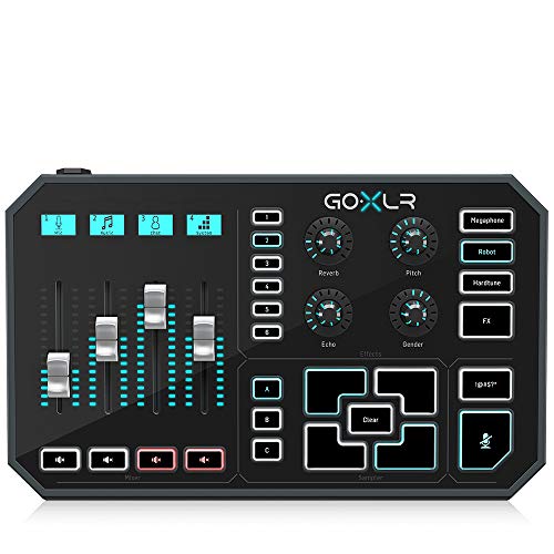 TC-Helicon GoXLR Revolutionary Online Broadcaster Platform with 4-Channel Mixer, Motorized Faders, Sound Board and Vocal Effects, Officially Supported on Windows