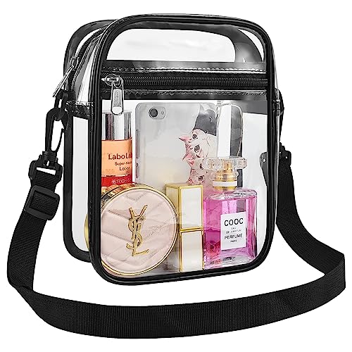 Clear Purse for Women Clear Crossbody Bag for Stadium Events12X12X6 with Removable Straps for Concert Sport Beach
