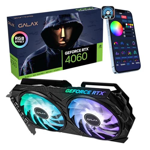 GALAX GeForce RTX 4060 EX 1-Click OC, Xtreme Tuner App Control, 8GB, GDDR6, 128-bit, DP*3/HDMI 2.1/DLSS 3/Gaming Graphics Card