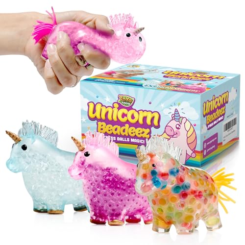 Yoya Unicorn Fidget Squishy Ball, Super Soft Fun Squishy Ball, Excellent Gift Idea for Any Occasions, Great Office and School Pass Time, Suitable for Everyone (3 Packs)