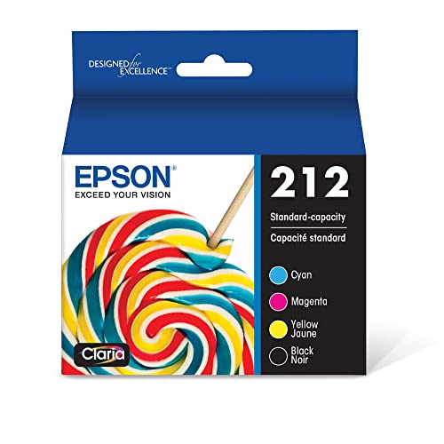 EPSON 212 Claria Ink Standard Capacity Black & Color Cartridge Combo Pack (T212120-BCS) Works with WorkForce WF-2830, WF-2850, Expression XP-4100, XP-4105