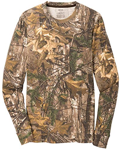 Joe's USA(tm) - Realtree Explorer 100% Cotton Pocket Long Sleeve T-Shirt Camo Hunting ShirtsLargeLong Sleeve Pocket T-Shirt Realtree AP