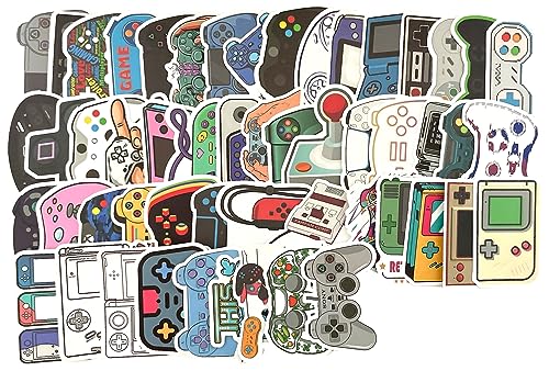 Video Game Controllers Non-Repeating Decal Sticker 50 pcs Gaming Controller Game Device Retro Vinyl Stickers for Hydro Flask Water Bottles Laptop Computer Skateboard Car Bumper Waterproof Decals