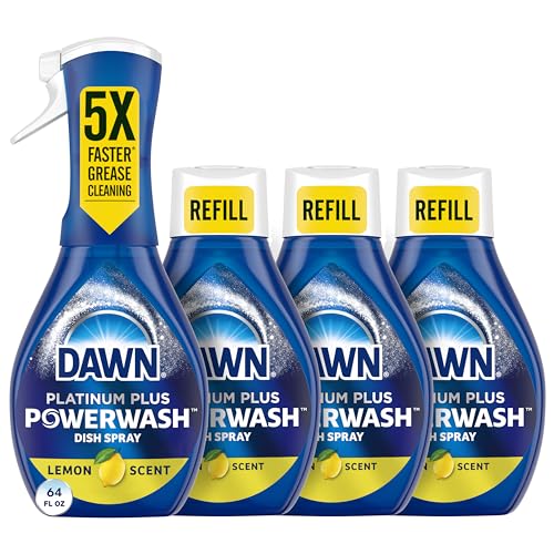 Dawn Platinum Powerwash Dish Spray, Dish Soap, Lemon Scent Refill, 16 oz, 3 Pack