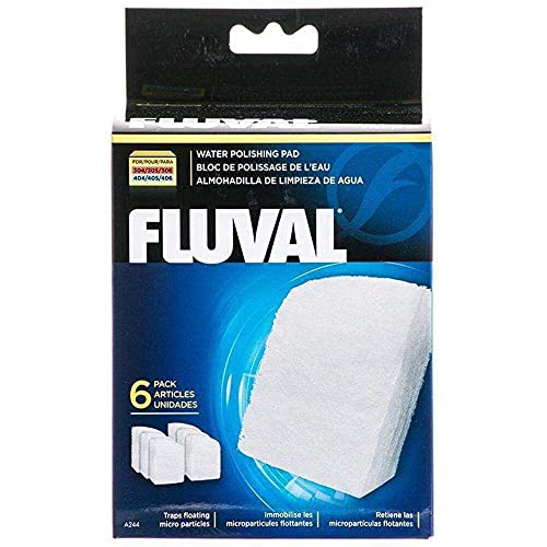 Fluval Quick-Clear Water Polishing Pads, Mechanical Filter Media for Aquariums, 6-Pack, A244A1,All Breed Sizes