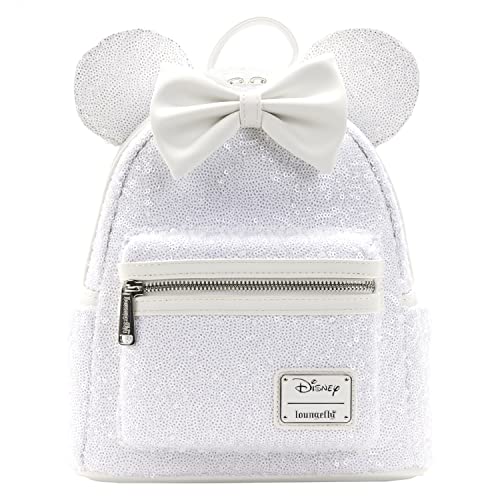 Loungefly Disney Minnie Mouse Sequin Wedding Womens Double Strap Shoulder Bag Purse