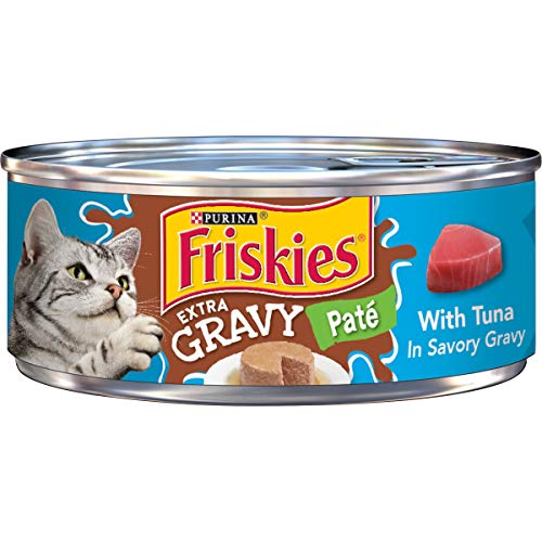 Purina Friskies Gravy Pate Wet Cat Food, Extra Gravy Pate With Tuna in Savory Gravy - (Pack of 24) 5.5 oz. Cans