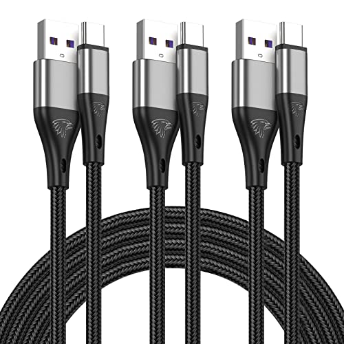 USB Type C Cable Fast Charging,3pack 3ft Premium Nylon Braided 3A Rapid Charger Quick Cord,Type C to A Cable Compatible for Samsung Galaxy S21 S20 S10 S9 S8 Plus,Note 20 10 9 8, LG V50 V40 G8 G7