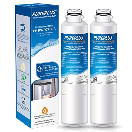 PUREPLUS DA29-00020B Replacement for Samsung RF28HMEDBSR, RF263BEAESR, HDX FMS-2, HAF-CIN/EXP, RF4287HARS, PL-200, RFG297HDRS, RF28HFEDBSR, DA97-08006A 469101 RWF0700A Refrigerator Water Filter, 2PACK