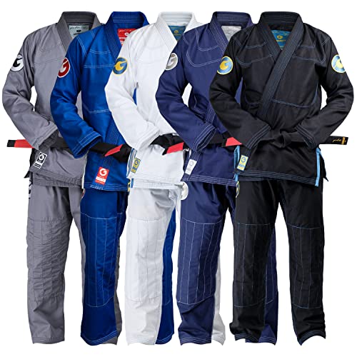 Gold BJJ Aeroweave Jiu Jitsu Gi - Ultra Lightweight BJJ Gi - Preshrunk Brazilian Jiu Jitsu Uniform for Men (Black, A3)