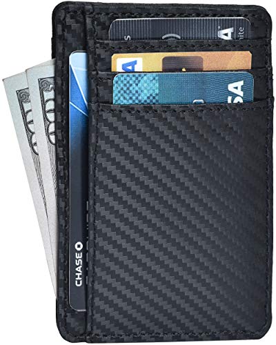 Real Leather Minimalist Wallets for Men & Women RFID Front Pocket Card Holder Wallet