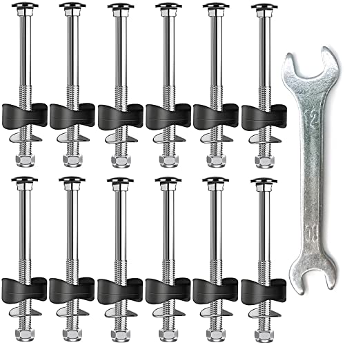 POROHOM 12 PCS Trampoline Screws, Long Screw Trampoline Replacement Parts, Anti-Loose Trampoline Bolts and Nuts,Trampoline Accessories Trampoline Stability Tool- 3'(Length)