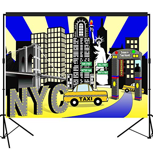 New York City Times Square Party Backdrop Large Banner Decoration Dessert Table Photography Background Photobooth Prop 7x5 feet