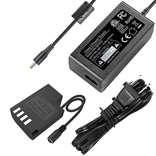 F1TP DMW-DCC12 Dummy Battery DC Coupler DMW-AC10 AC Power Adapter Kit for Panasonic Lumix DC-G9 GH5 GH5s DMC-GH4 GH4H GH3 GH3H Cameras.