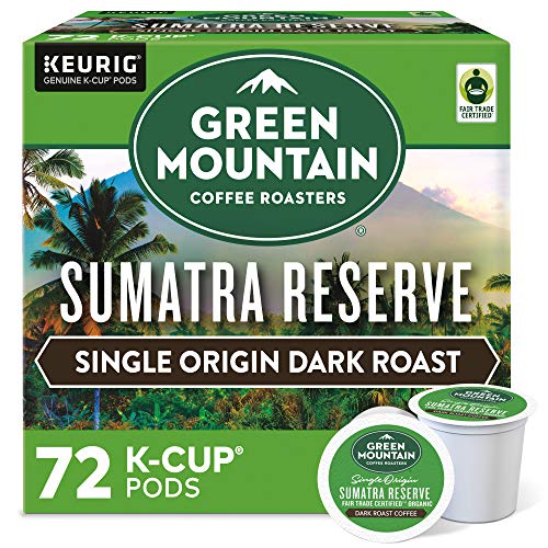Green Mountain Coffee Roasters Sumatra Reserve Keurig Single-Serve K-Cup pods, Dark Roast Coffee, 72 Count (6 Packs of 12)
