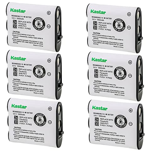 Kastar 6-Pack Battery Replacement for Panasonic Type 24 P511 P-P511 PP511 P-P511A PP511A PP511A/1B HHR-P511, Panasonic Type 30 HHR-P402 HHRP402 HHR-P402A HHRP402A N4HKGMA0001 N4HKGMA00001 Battery