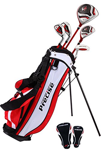 Distinctive Left Handed Junior Golf Club Set for Age 6 to 8 (Height 3'8' to 4'4') Set Includes: Driver (15'), Hybrid Wood (22*), 2 Irons, Putter, Bonus Stand Bag & 2 Headcovers