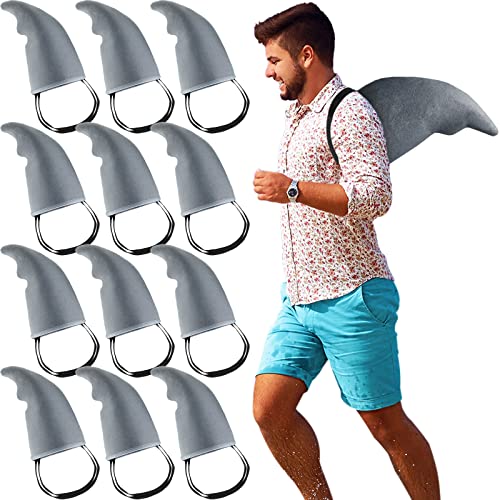 12 Pcs Shark Fin Accessory Shark Fin Costume Shark Costume Props Easy to Wear Shark Accessories for Adults Kids Christmas Cosplay Supplies, Gray
