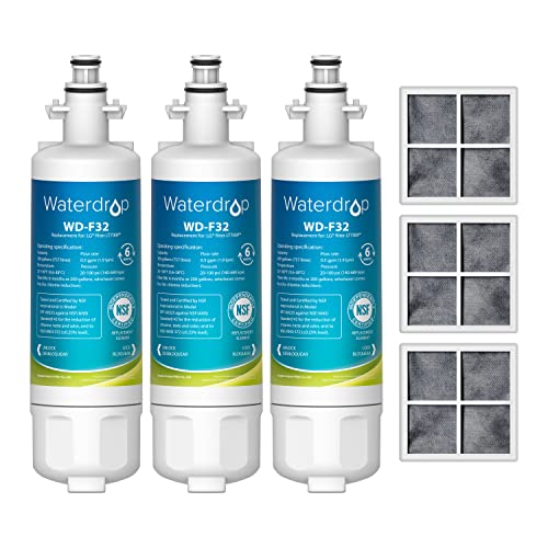 Waterdrop ADQ36006101 Replacement for LG LT700P Refrigerator Water Filter, Kenmore 9690, 469690, ADQ36006102, LFXS30766S, RFC1200A, FML-3 and LT120F Fresh Air Filter, 3 Combo