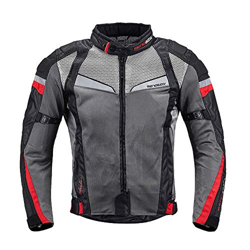 MOTO-BOY Mesh Motorcycle Jacket for Men,Summer Breathable Air Motorbike Riding Jacket with CE Armor for Impact Protection (as1, alpha, xx_l, regular, regular, Black)