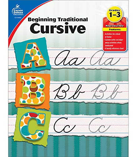 Carson Dellosa Beginning Traditional Cursive Handwriting Workbook for Kids, Handwriting Practice for Cursive Alphabet and Numbers (Learning Spot)