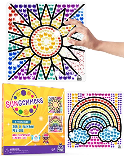 SUNGEMMERS Window Art Suncatcher Kits for Kids Crafts Ages 6-8 - Easter Basket Stuffers for Kids, Gifts for 6 Year Old Girl, Birthday Gifts for 7 Year Old Girl - Fun Arts and Crafts for Kids Ages 6-8