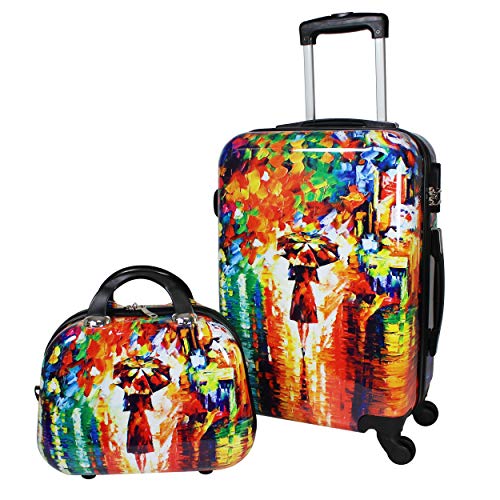 World Traveler Paris Nights Hardside 2-Piece Carry-on Spinner Luggage Set, Multicolor