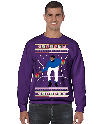 ALLNTRENDS Men's Crewneck 1-800 Hotline Bling Ugly Christmas Sweater (M, Purple)