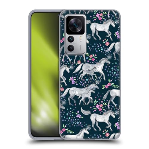 Head Case Designs Officially Licensed Micklyn Le Feuvre Stars and Unicorns On Dark Teal Wildlife Soft Gel Case Compatible with Xiaomi 12T 5G / 12T Pro 5G / Redmi K50 Ultra 5G