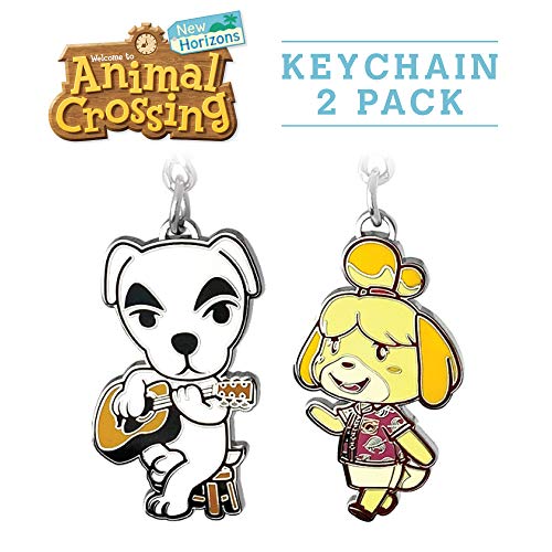 Animal Crossing: New Horizons Isabelle & K.K. Slider Keychain Bundle [2 Pack] - Authentic & Official Nintendo Animal Crossing Merchandise Keychain Bundle