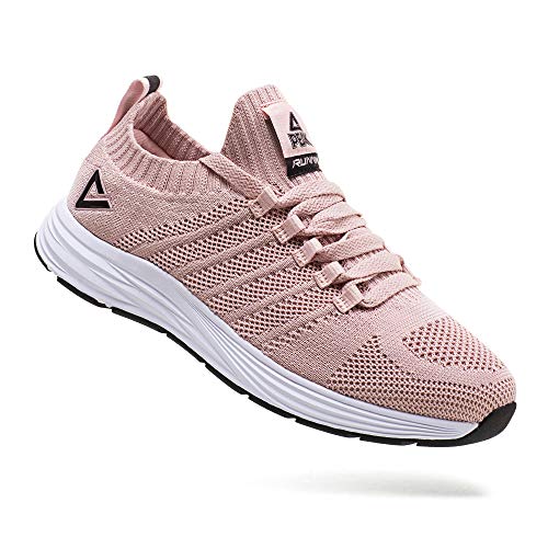 PEAK Womens Lightweight Walking Shoes - Comfortable Slip-on Sneakers for Running, Tennis, Gym, Casual Workout Pink